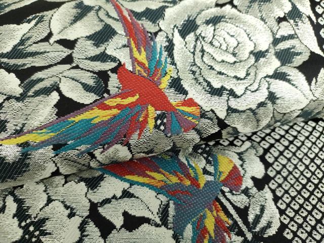 平和屋着物○染色作家 斉藤三才 六通柄袋帯 唐織 三才鳥 楽園