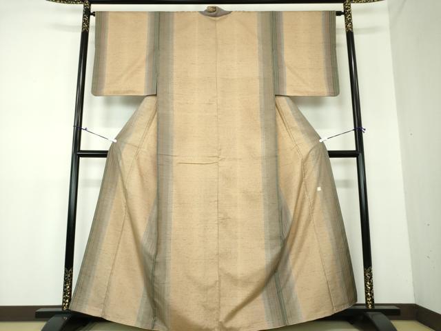 平和屋着物●ぜんまい紬　間道　正絹　逸品　DAAU5189ps