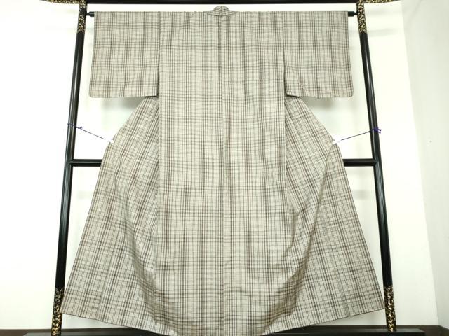 平和屋着物○上質な紬 格子 正絹 逸品 DAAU5197ps