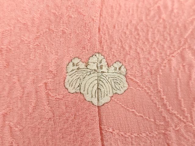 平和屋着物○上質な色無地 辻が花地紋 薄紅梅色 正絹 逸品 未