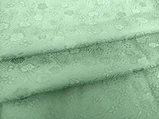 平和屋着物●上質な色無地　草花地紋　錆青磁色　正絹　逸品　DAAU5220ps