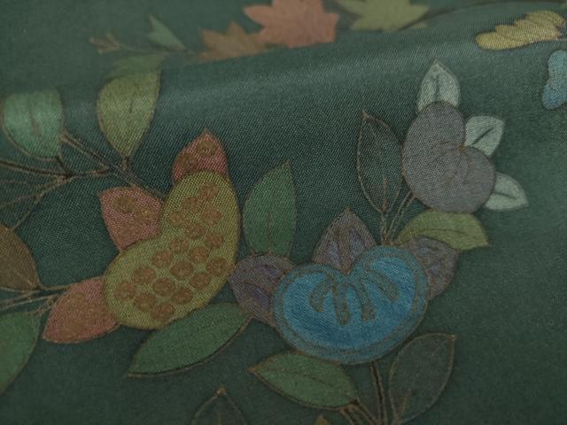 平和屋着物●本場染大島紬　訪問着　吉祥花文　金彩　正絹　逸品　未使用　DAAU5235ps 平和屋着物○本場染大島紬 訪問着 吉祥花文 金彩 正絹 逸品 未