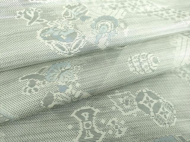 平和屋着物●本場大島紬　白大島　9マルキ　宝尽くし花文　正絹　逸品　未使用　DAAU5237ps