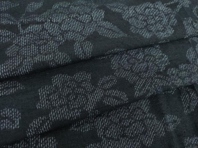 平和屋着物●上質な紬　草花文　正絹　逸品　DAAU5274ps