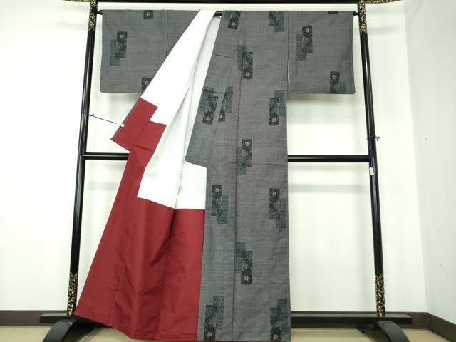 平和屋着物○本場大島紬 9マルキ 短冊花文 正絹 逸品 未使用 DAAS2197tw