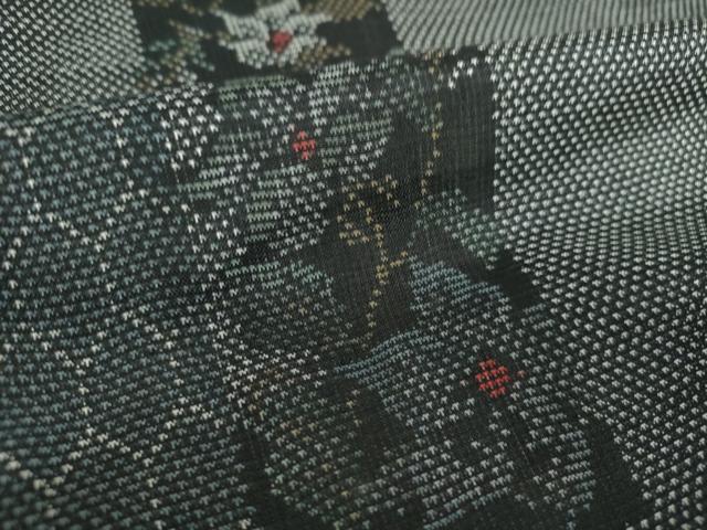 平和屋着物○本場大島紬 9マルキ 短冊花文 正絹 逸品 DAAU5278ps