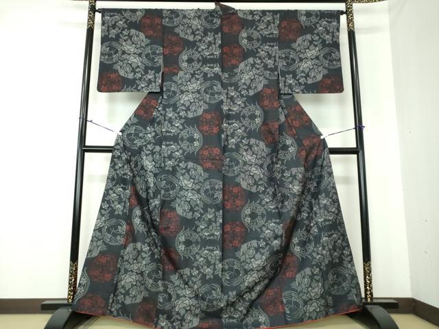 平和屋着物●本場大島紬　7マルキ　花丸文　正絹　逸品　DAAU5284ps