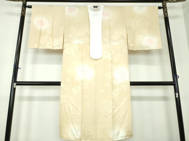 平和屋着物●上質な長襦袢　無双仕立て　牡丹地紋　暈し染め　正絹　逸品　DAAU5287ps 平和屋着物○上質な長襦袢 無双仕立て 牡丹地紋 暈し染め 正絹 逸品