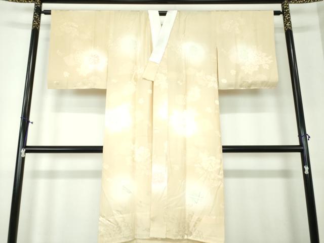 平和屋着物●上質な長襦袢　無双仕立て　牡丹地紋　暈し染め　正絹　逸品　DAAU5287ps
