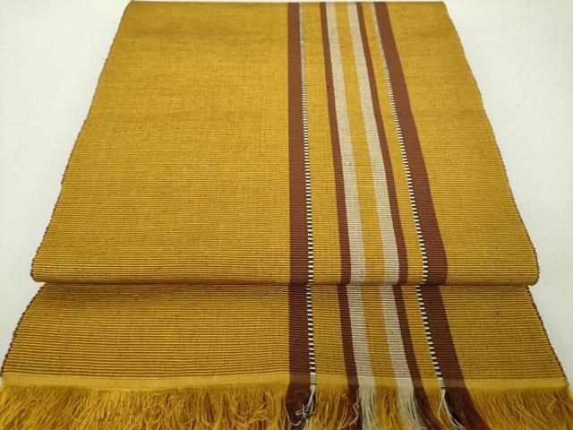 平和屋着物●本場黄八丈　八寸名古屋帯　一重帯　間道　正絹　逸品　DAAU5311ps