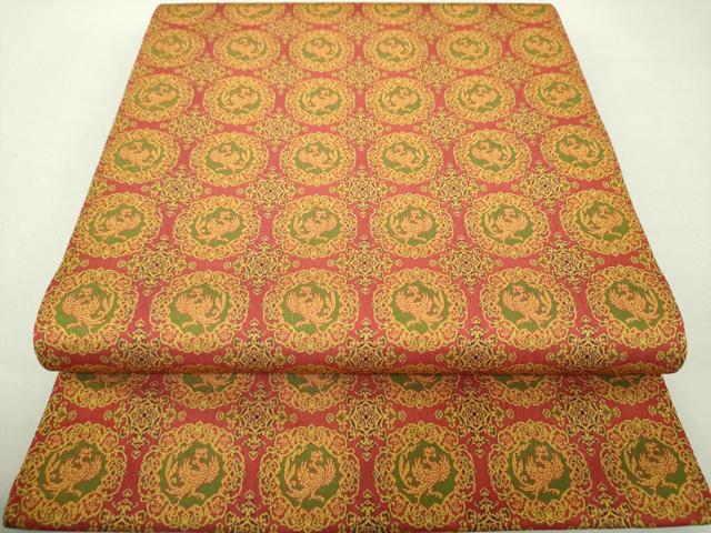 平和屋着物●龍村美術織物　九寸開き名古屋帯　御軾鳳凰文錦　正絹　逸品　未使用　DAAU5313ps