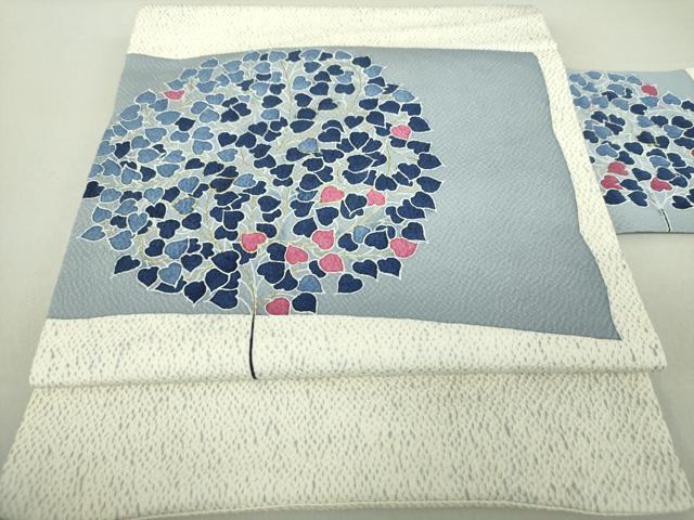 平和屋着物●鎌倉友禅　坂井教人　日本工芸会正会員　九寸名古屋帯　草木文　金銀彩　正絹　逸品　DAAU5333ps