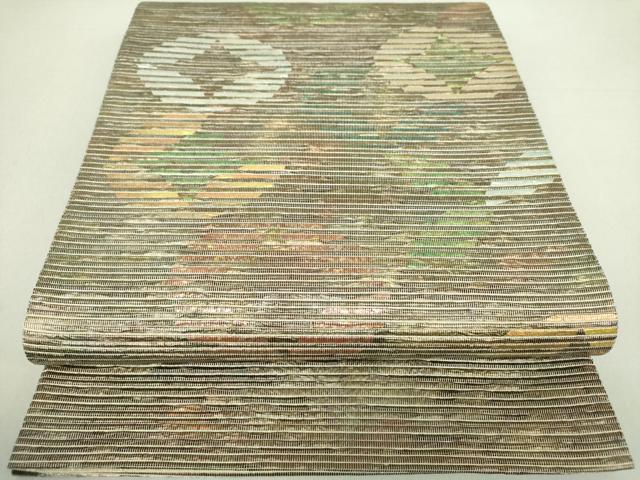 平和屋着物●六通柄袋帯　作家物　七宝文　金銀糸　正絹　逸品　DAAU5421ps