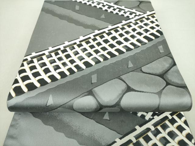 平和屋着物●「美しいキモノ」お馴染みのメーカー となみ織物 全通柄袋帯 国宝姫路城 金銀糸 上代28万 証紙付き 逸品 未使用 DAAU5432ps