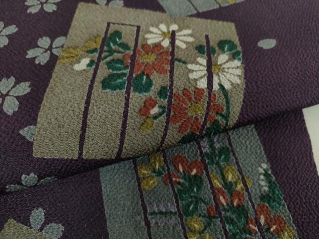 平和屋着物○九寸名古屋帯 唐織 舞桜玩具間道 正絹 逸品