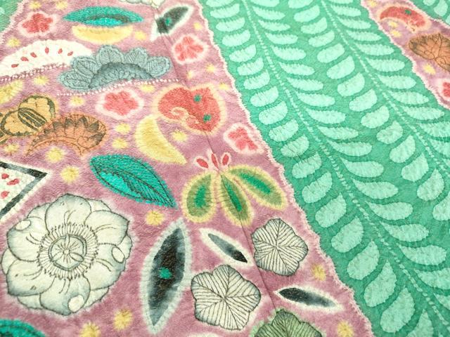 平和屋着物○伝統工芸士 水野保 保辻が花染 振袖 絞り 辻が花 金