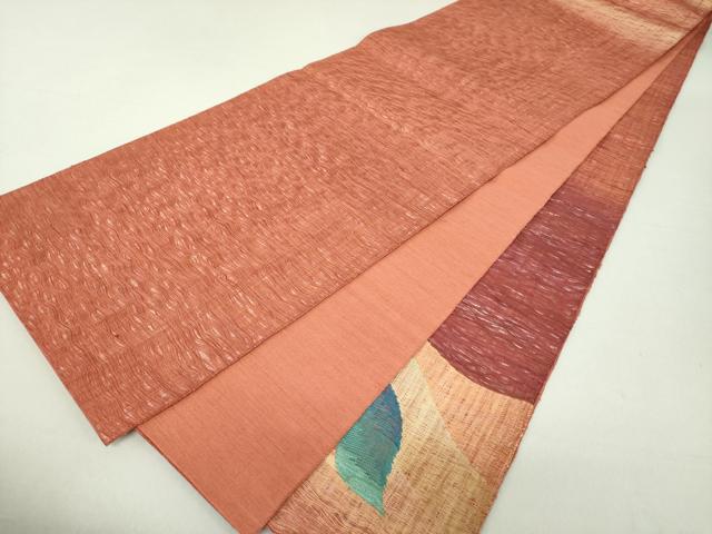 平和屋着物○太鼓柄袋帯 スリーシーズン 春夏秋 すくい織 立波文