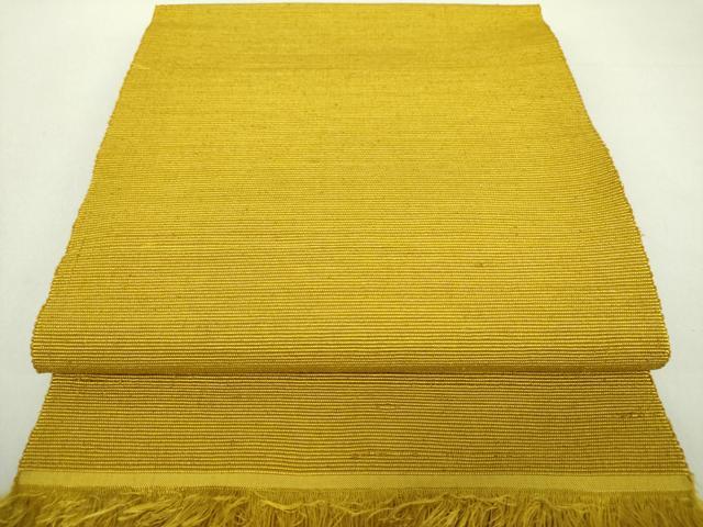 平和屋着物●本場黄八丈　八寸名古屋帯　一重帯　山吹茶色　正絹　逸品　DAAU5512ps