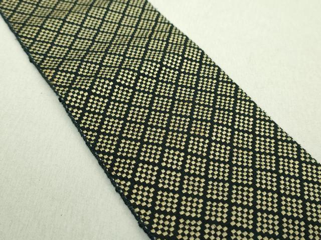 平和屋着物●男性　本場筑前博多織　両面　角帯　菱文　正絹　逸品　未使用　DAAU5524ps 平和屋着物○男性 本場筑前博多織 両面 角帯 菱文 正絹 逸品 未使用