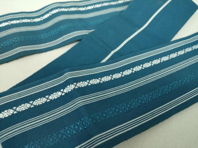 平和屋着物○男性 本場筑前博多織 両面 角帯 献上 正絹 逸品 未使用