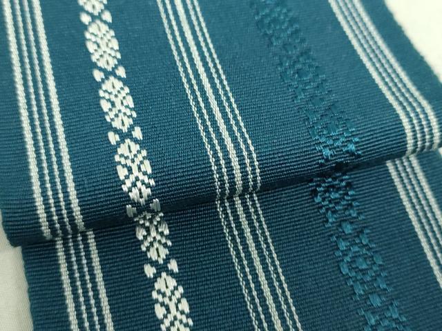 平和屋着物●男性　本場筑前博多織　両面　角帯　献上　正絹　逸品　未使用　DAAU5535ps 平和屋着物○男性 本場筑前博多織 両面 角帯 献上 正絹 逸品 未使用