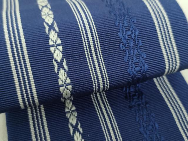 平和屋着物○男性 本場筑前博多織 両面 角帯 献上 証紙付き 正絹 逸品