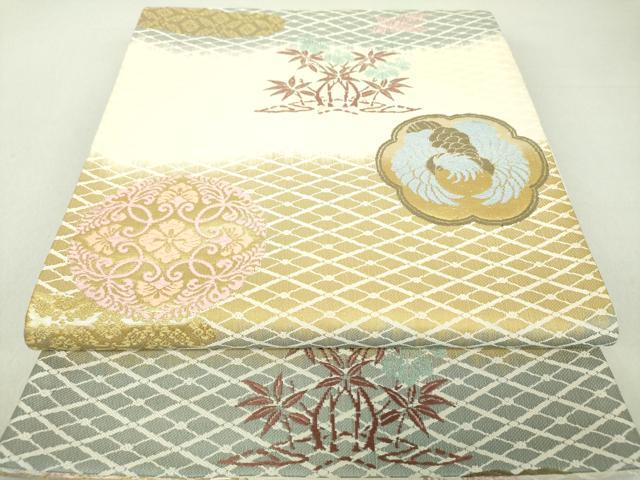 平和屋着物●西陣　伝統工芸士 小長谷喜八郎　六通柄袋帯　唐織　翔美　金糸　証紙付き　正絹　逸品　DAAU5564ps