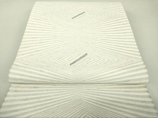 平和屋着物●全通柄袋帯　菱文　銀糸　正絹　逸品　DAAU5570ps