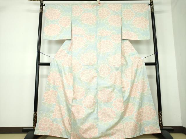 平和屋着物●本場大島紬　白大島　7マルキ　牡丹文　正絹　逸品　未使用　DAAU5578ps