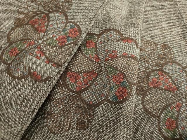 平和屋着物●本場大島紬　9マルキ　吉祥花文　正絹　逸品　DAAU5598ps