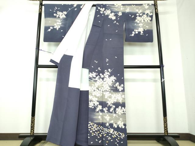 平和屋着物○訪問着 駒刺繍 枝桜 暈し染め 金彩 鈴乃屋扱い