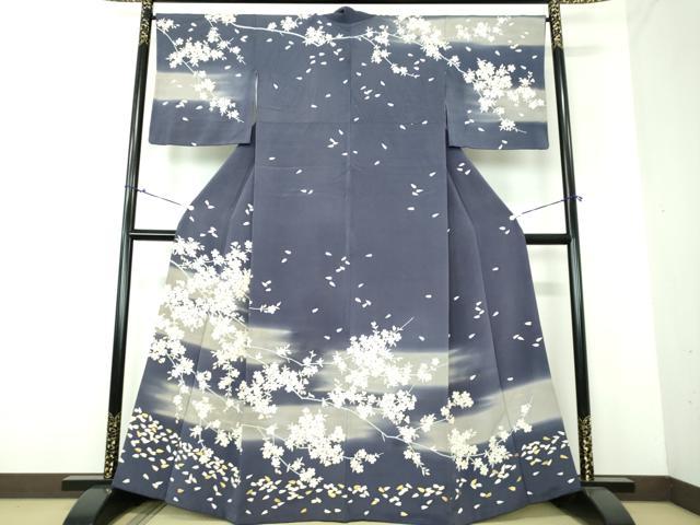 平和屋着物●訪問着　駒刺繍　枝桜　暈し染め　金彩　鈴乃屋扱い　正絹　逸品　DAAU5601ps