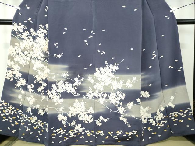平和屋着物○訪問着 駒刺繍 枝桜 暈し染め 金彩 鈴乃屋扱い