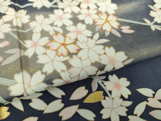 平和屋着物○訪問着 駒刺繍 枝桜 暈し染め 金彩 鈴乃屋扱い
