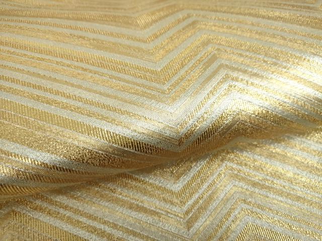 平和屋着物○西陣 織楽浅野 六通柄袋帯 変わり間道 金