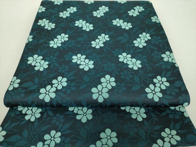 平和屋着物●全通柄袋帯　唐織　草花文　正絹　逸品　未使用　DAAU5704ps