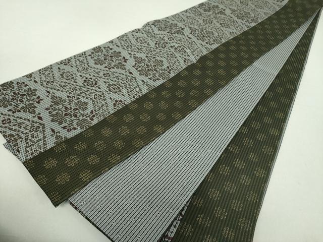 平和屋着物○両面 全通柄袋帯 花菱間道 正絹 逸品 未使用