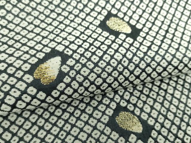 平和屋着物○六通柄袋帯 唐織 鹿の子舞桜 金銀糸 正絹 逸品