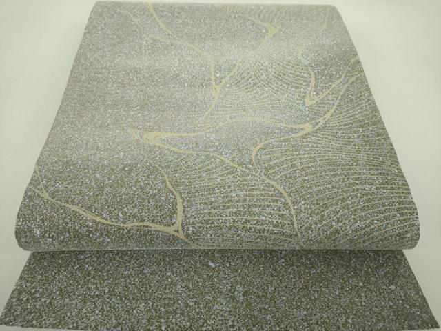 平和屋着物●両面　太鼓柄袋帯　霞文　銀通し地　正絹　逸品　DAAU5739ps