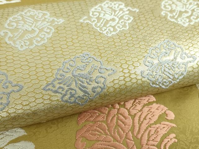 平和屋着物○六通柄袋帯 引箔 唐織 有楽 名物裂 銀糸 正絹 逸品