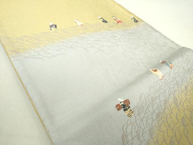 平和屋着物○六通柄袋帯 唐織 狐の嫁入り 金糸 正絹 逸品 DAAU5751ps
