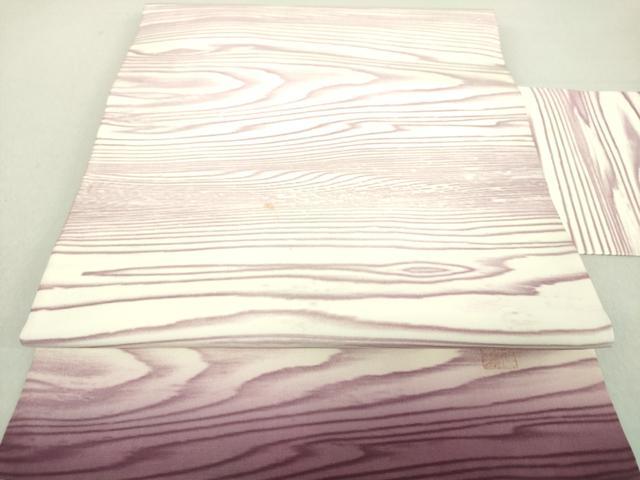 平和屋着物○東京友禅 熊谷好博子 塩瀬 九寸名古屋帯 木目文