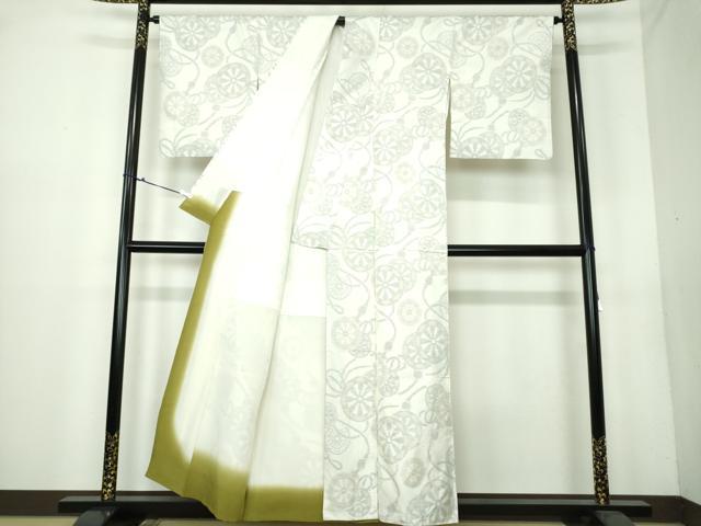 平和屋着物●本場大島紬　白大島　源氏車　たかし謹製　証紙付き　正絹　逸品　DAAU5790ps 平和屋着物○本場大島紬 白大島 源氏車 たかし謹製 証紙付き 正絹 逸品