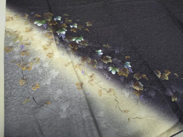 平和屋着物○訪問着 葡萄蔦の葉文 暈し染め 金彩 正絹