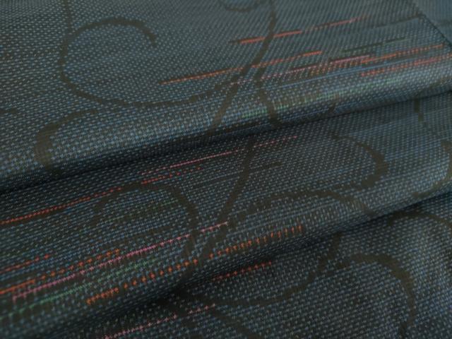 平和屋着物●本場大島紬　7マルキ　唐草文　正絹　逸品　DAAU5795ps