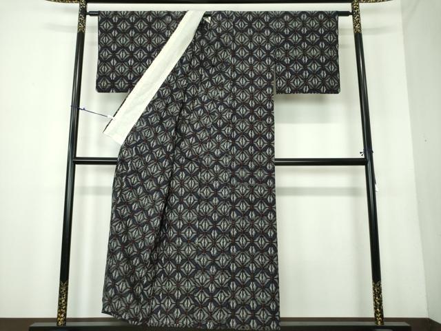 袋帯 西陣聚楽 モダンな丸模様 花柄地模様 黒色 O-2670 ☆ 袋帯