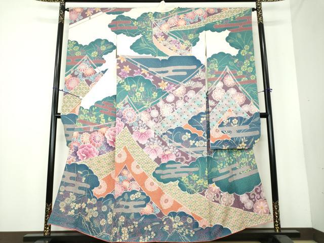 平和屋着物○名門 藤娘きぬたや・総絞り 振袖 霞吉祥花