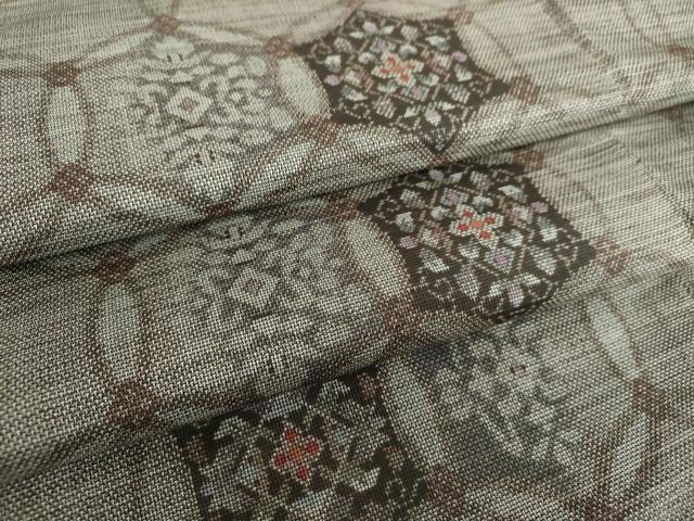 平和屋着物●本場大島紬　9マルキ　七宝花文　正絹　逸品　未使用　DAAU5821ps
