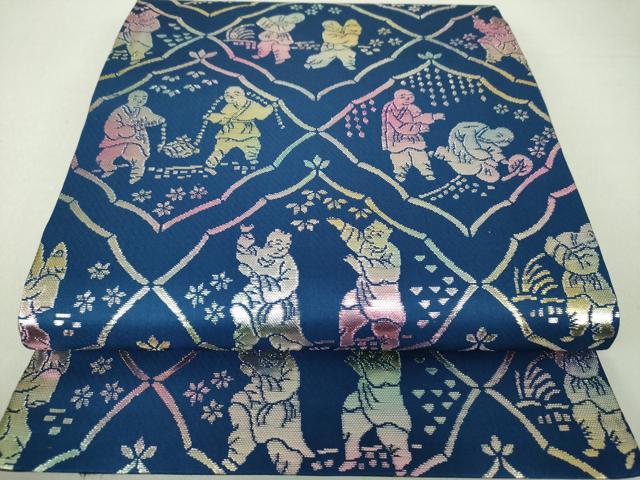 平和屋着物○龍村美術織物 たつむら 九寸開き名古屋帯 螺鈿唐子