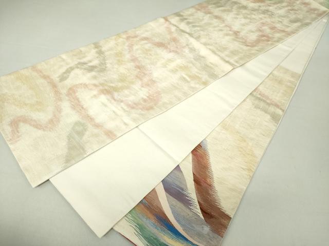 平和屋着物○太鼓柄袋帯 すくい織 流水文 正絹 逸品 未使用 DAAU5878ps